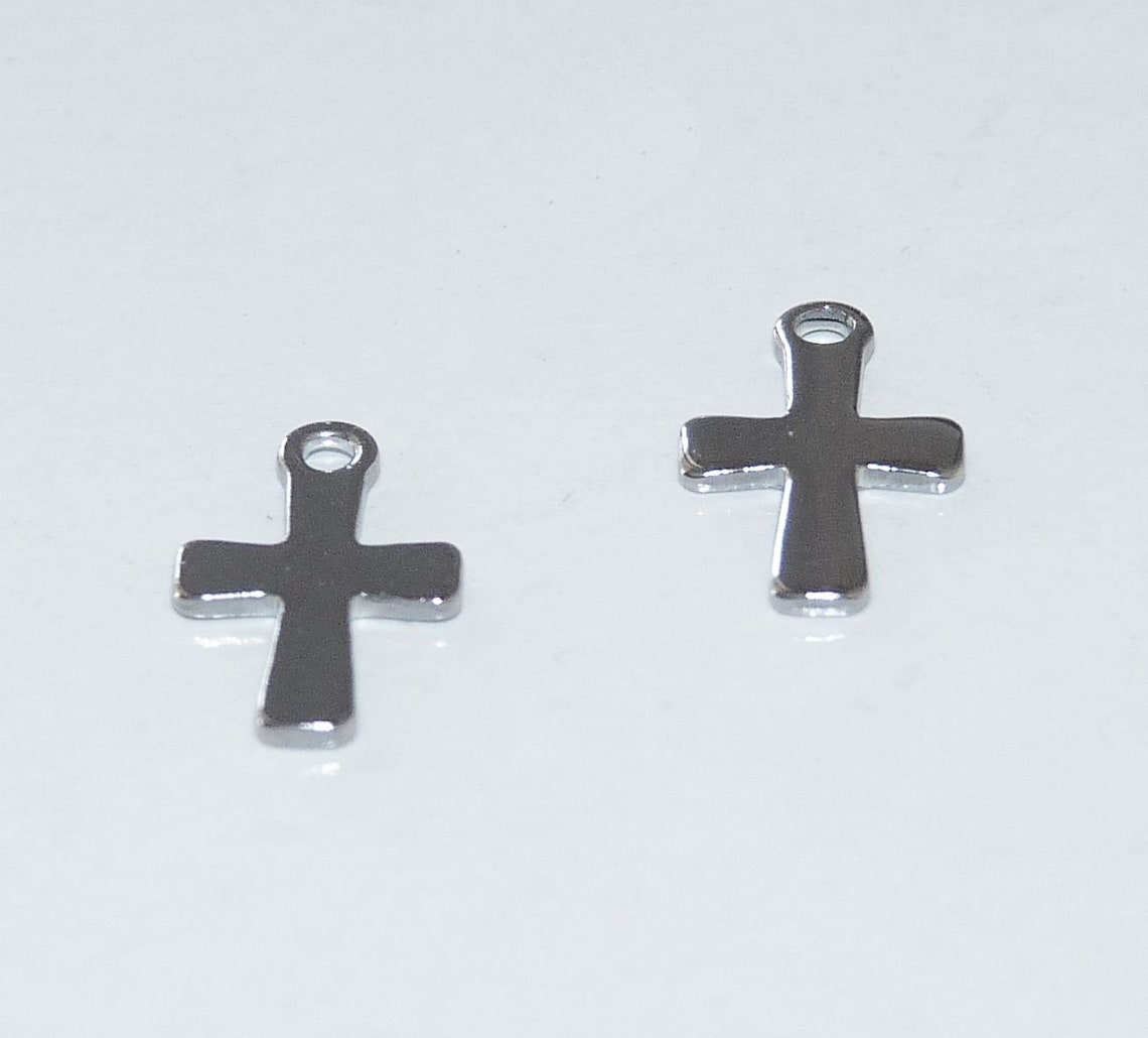 20x Stainless Steel Cross Charms Tiny Cross Charms Charms Etsy