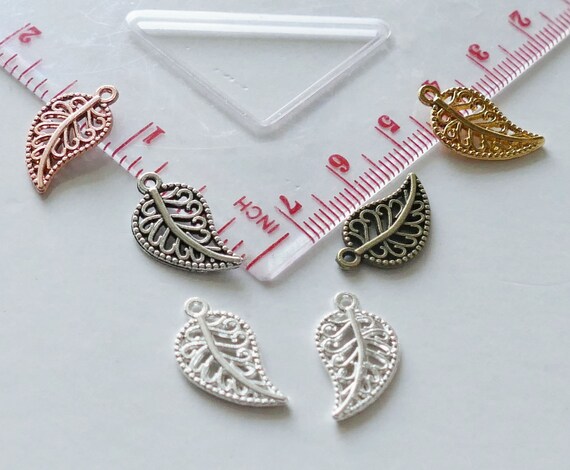 10X Tibetan Silver Leaf/Leaves Charm Pendant For DIY Earrings/Bracelet/Necklace 
