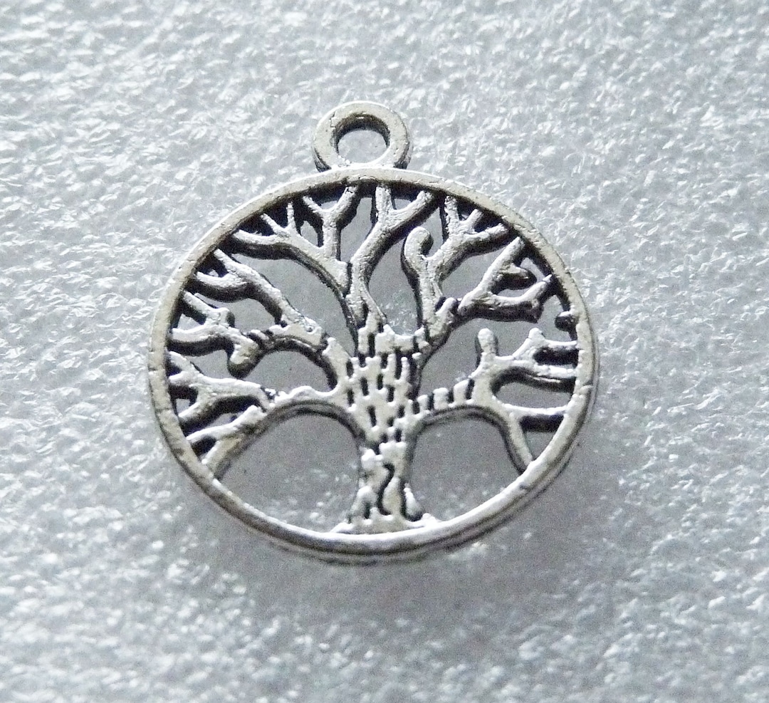 5/10x Tree Charms, Tree of Life Necklace Pendants, Antiqued Silver Tone ...