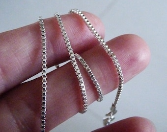 2x 925 シルバーメッキ ボックス 16 インチ ネックレス チェーン