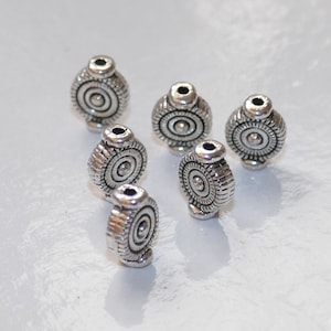 10x Circle Charm Metal Spacer Beads for Bracelet/Necklace/Earrings, Antique Silver Beading Supplies F139