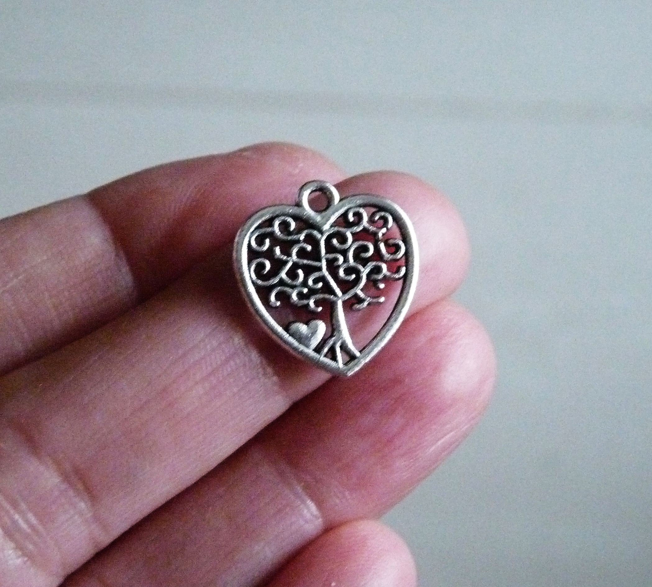 10x Tree Charms LifeTree Charms Heart Charms Tree of Life Etsy