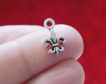 4/8x Fleur de Lis Charms for Bracelet/Necklace/Earrings, Antique Silver tone F298