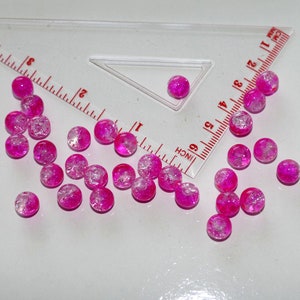 10x Hot Pink Crackle Glass Beads 8mm Marbles Cracked Glass - Etsy