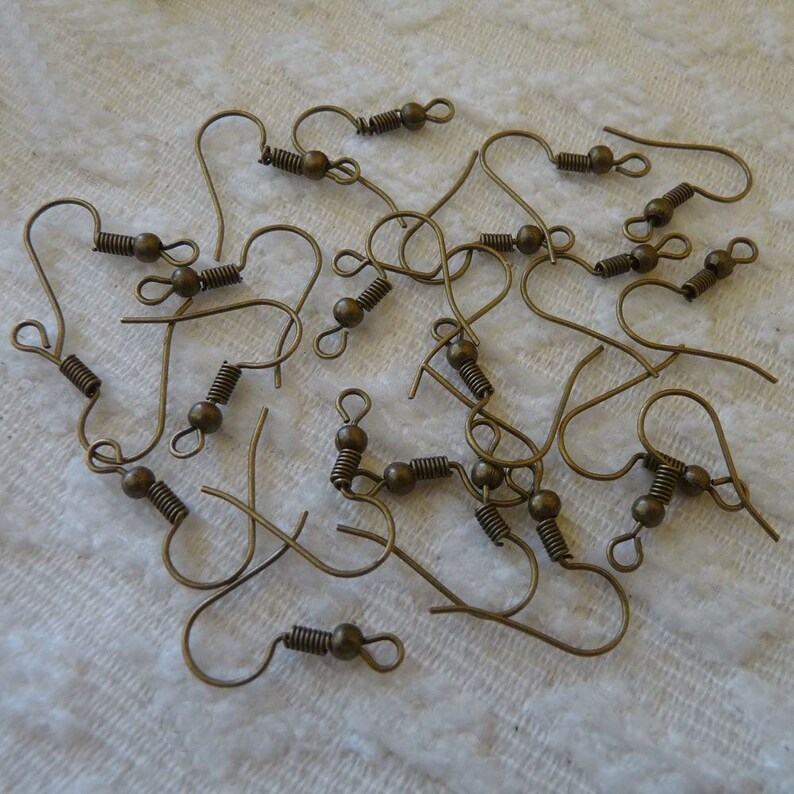 Bronze Earring Hooks Brass Plated Earring Wires French Hook Etsy