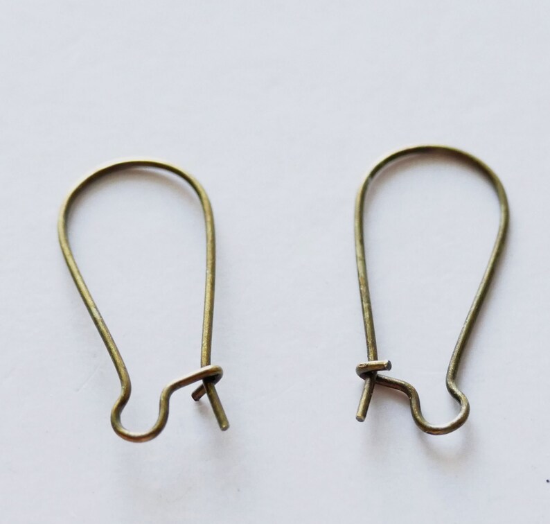 20x Bronze Kidney Earring Hooks With Clasps 24mm Bronze Tone Etsy