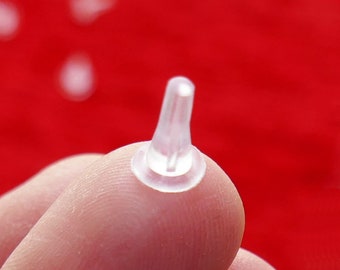 10/30 cierres de goma largos para pendientes de botón y de gancho, topes suaves para pendientes, tuercas de goma para pendientes H199