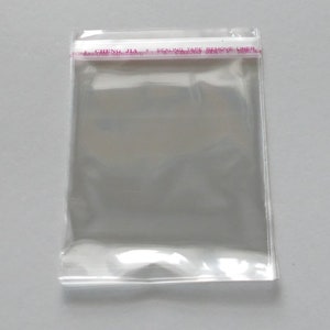 50x 透明プラスチック粘着シールバッグ、8 x 12 cm セルロ包装透明プラスチックバッグスリーブ、プラスチックポーチ、ジュエリーバッグ D337