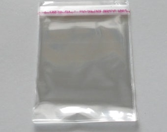 50x Clear Plastic Self Adhesive Seal Bag, 8x12cm Cello Packaging Transparent Plastic Bag Sleeves, Plastic Pouches, Jewelry Bags D337