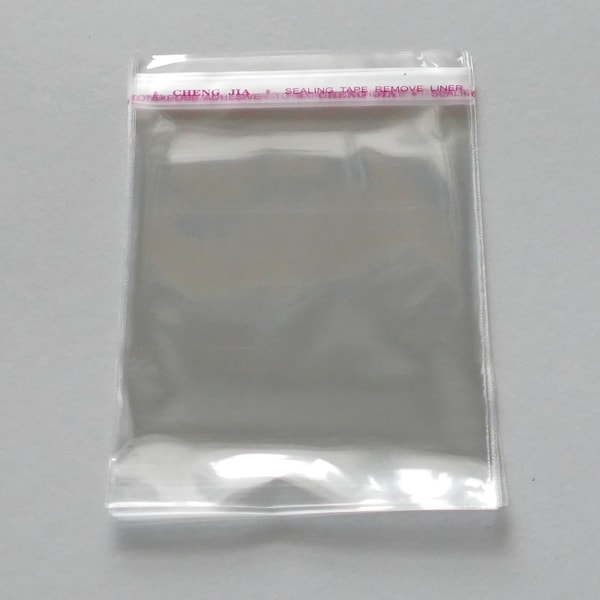 50x Clear Plastic Self Adhesive Seal Bag, 8x12cm Cello Packaging Transparent Plastic Bag Sleeves, Plastic Pouches, Jewelry Bags D337