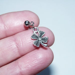 Four Leaf Clover Stainless Steel Stud Earrings U084