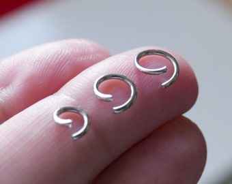 40 roestvrijstalen open ringetjes 6 mm/7 mm/8 mm, 21 gauge en 18 gauge zilverkleurige sluiting connector G324
