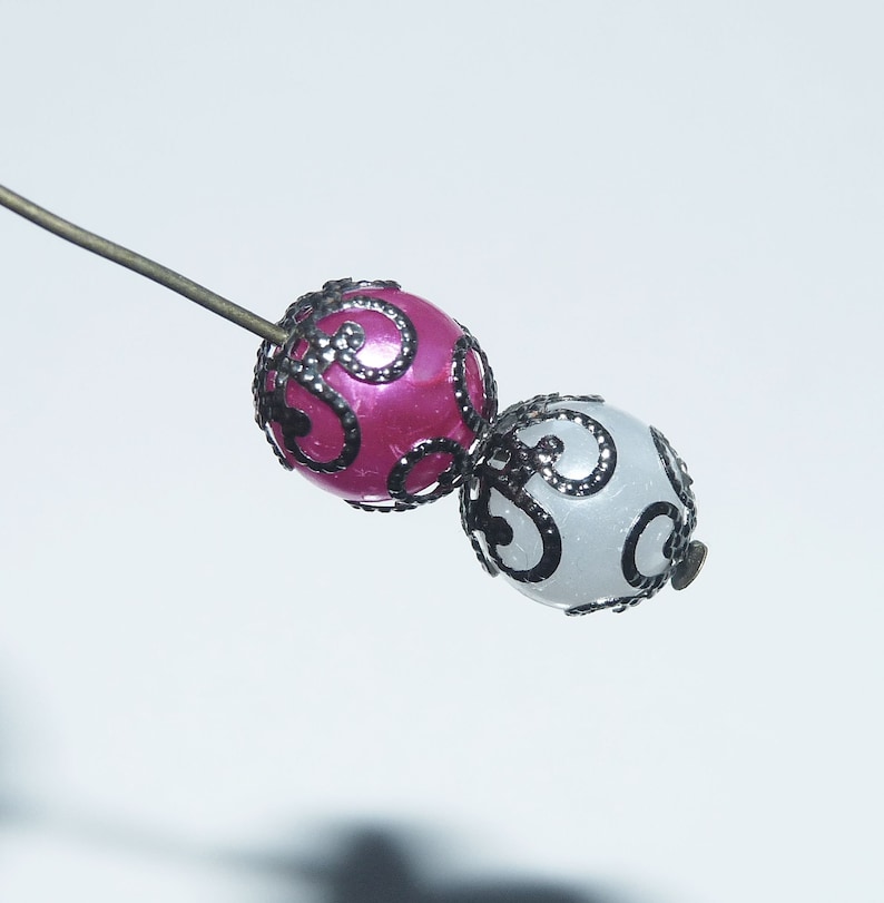 50x Black Bead Caps 10mm Filigree Bead Flower Bead Caps Etsy