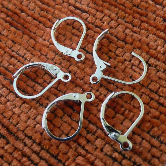 20x Lever Back Earring Hooks Silver Tone Earring Wire French 