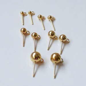 Hypoallergenic Titanium Plated Steel Ball Ear Studs - 2mm, 4mm, 6mm Sizes - Screw Back 3 thumbnail image