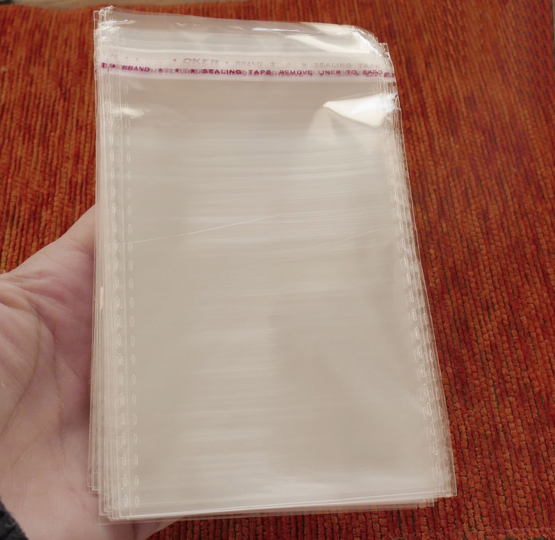 50x Clear Plastic Self Adhesive Seal Bag, 8x15cm Cello Packaging