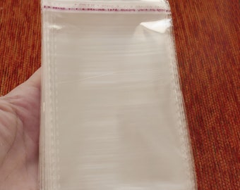 50x Clear Plastic Self Adhesive Seal Bag, 8x15cm Cello Packaging Transparent Sleeves H063