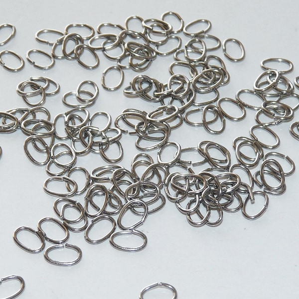 50x Stainless Steel Oval Open Jump Rings, Jump Rings, Connectors B228