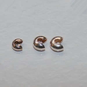 20/50x Crimp Bead Knot Covers, 3mm/4mm/5mm Rose Gold Tone Cord Ending Bead Stoppers, Beading Supplies G016 image 5