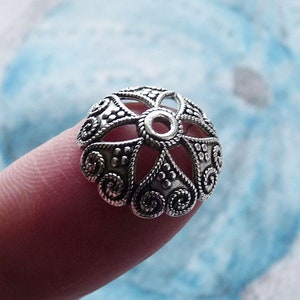 4x Flower 15mm Large Metal Bead Caps, Beading Supplies C316