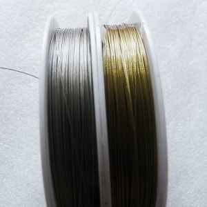 30 M/Roll Stainless Steel Tiger Tail Beading Wire, 0.45mm Gold/Silver/Black Nylon Coated Stainless Steel Cord C650