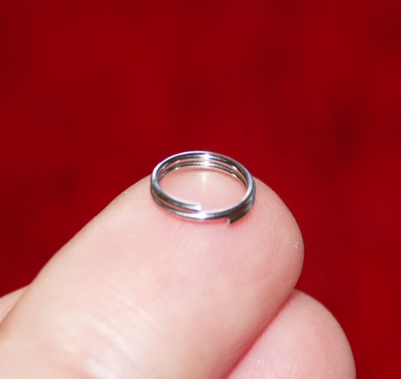 20x Double Loop Jump Rings, High Quality Stainless Steel 8mm Dark Silver Split Rings D216