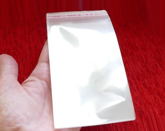 30x Clear Plastic Self Adhesive Seal Bag, 8cm x 16cm Cello Packaging Transparent Pouches G088