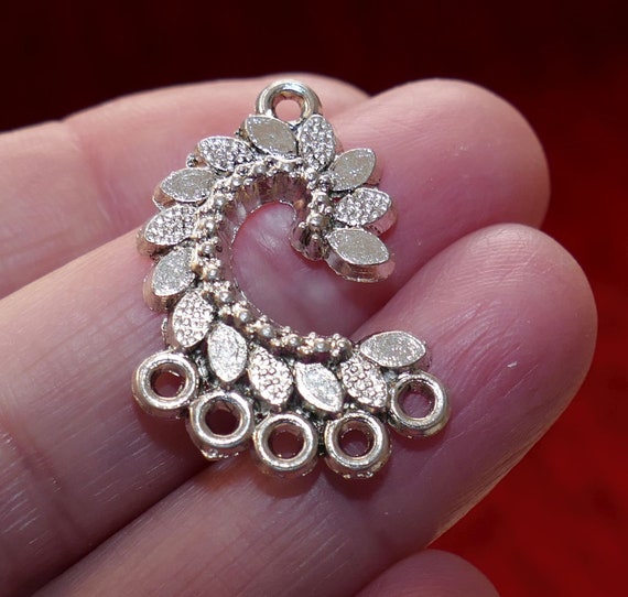 2x Curly Connector Charms Chandelier Earring 5 Hole Antique Uk 2x Curly Connector Charms Chandelier, Chandelier Earring Findings Uk