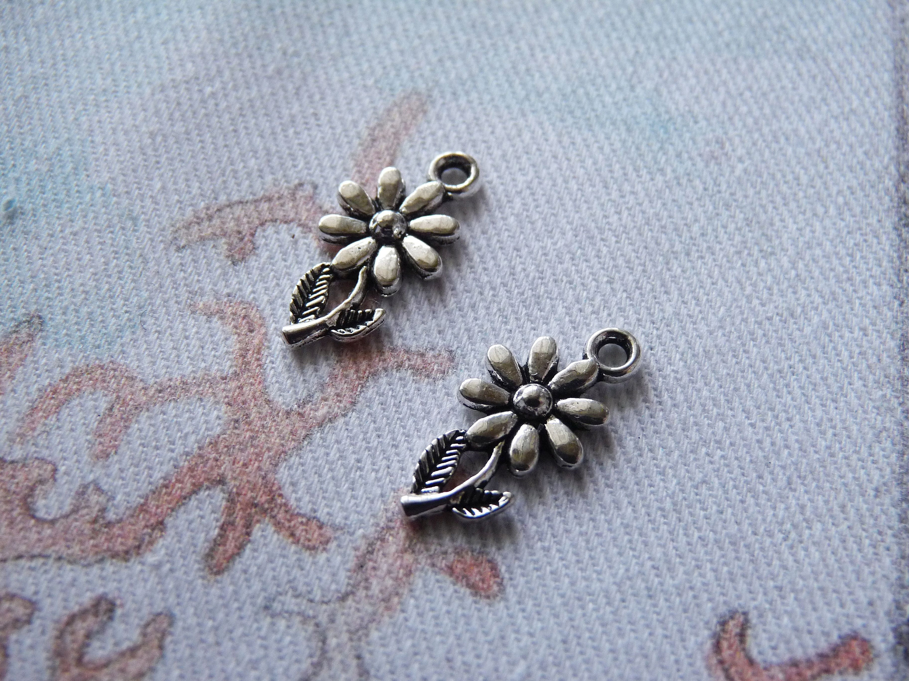 Charm A Forma Di Cuore Con Margherita In Argento Sterling S925 - Foto 3