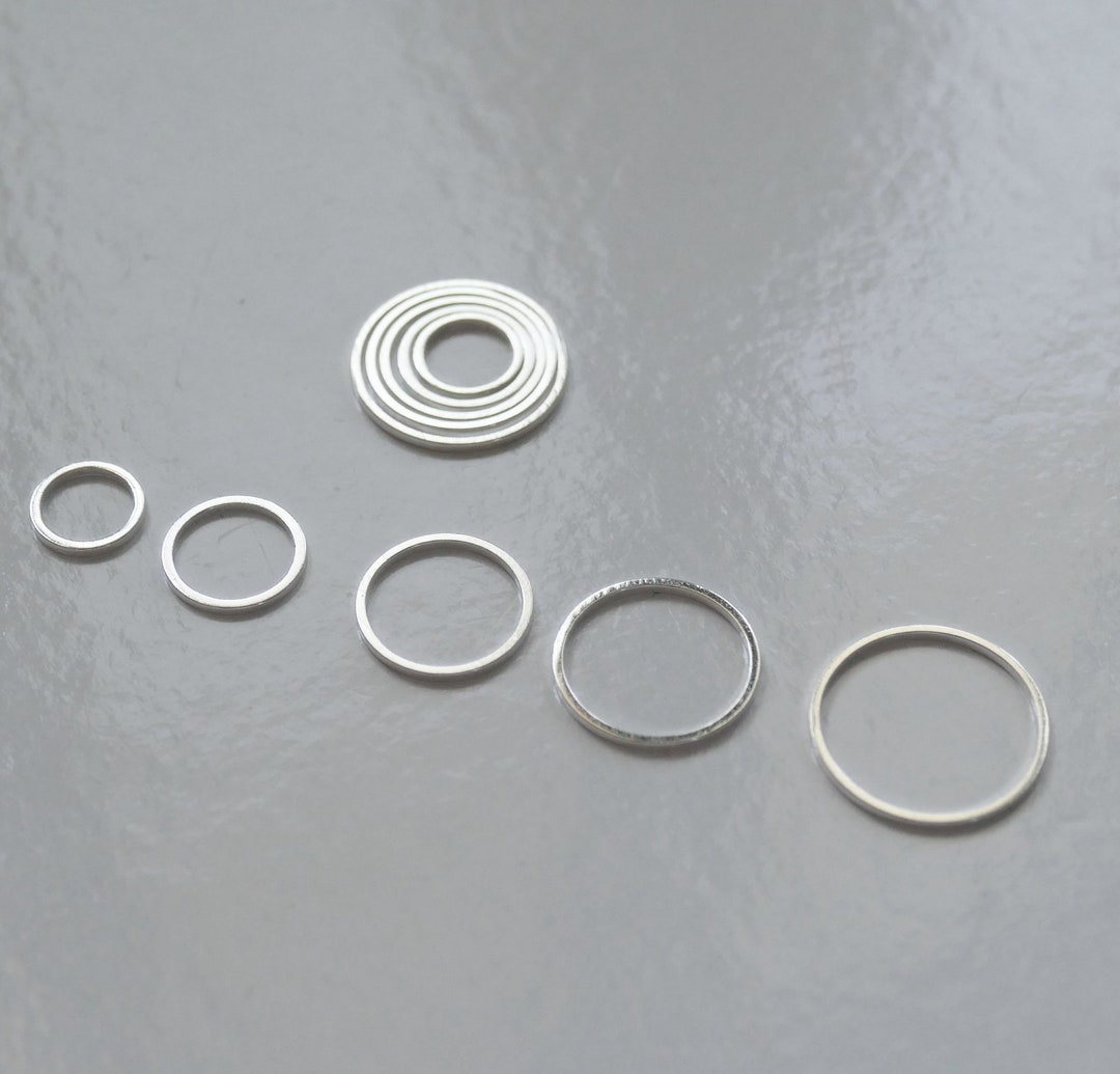 10x Silver Closed Soldered 18 Gauge Flattened Jump Rings 8mm/10mm/12mm ...