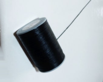 5/10 Y zwart plat gewaxt katoenen koord, 1 mm breed kanten koord B119