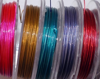 10 Y Tiger Tail Beading Wire Cord, 30 feet 0.38mm White/Black/Red/Blue/Green/Brown/Purple Coated Steel Wire C855