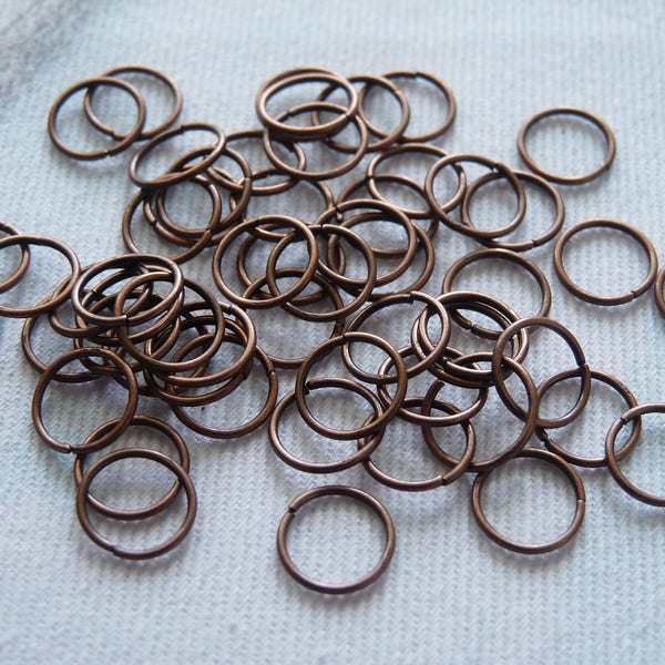 Copper Jump Rings, 8mm Open Jump Rings,  Red Copper Rings, Clasp Connector, Jump Rings, Beading Supplies, Jewelry Findings