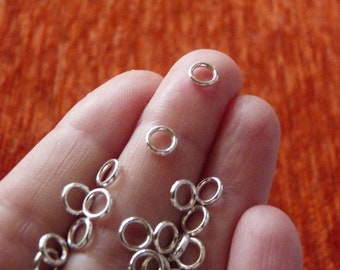 20/50/100x Silver Plated 6mm Closed Soldered Jump Rings, Spacer Beads, Earring Components, Beading Supplies C447