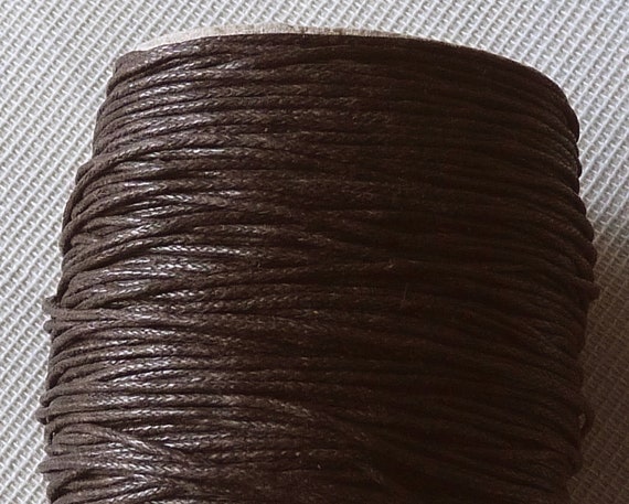 Brown Waxed Cotton Cord 1mm Wide, Dark Brown Necklace Cord