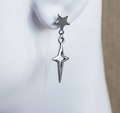 Star Charm Drop Earrings, Hypoallergenic Star Stud Earrings with Rubber Backs G130