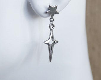 Star Charm Drop Oorbellen, Hypoallergene Star Stud Oorbellen met rubberen achterkant G130