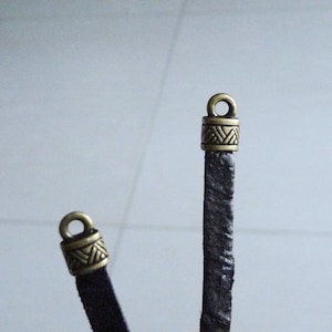20x Cord end Caps, 4mm Flat Cord Ends, Bronze Cord Endings, Flat Leather End Caps, 4x2mm Glue in Cord End Caps, Cord End Tip Caps