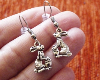 Easter Bunny Stainless Steel Hook Earrings, Free Shipping C231