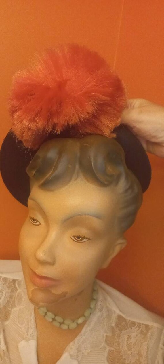 Halo Turban 1940s!!! black with frill - image 1