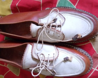 two-tone shoes 1950 s mark grade skipper all leather!