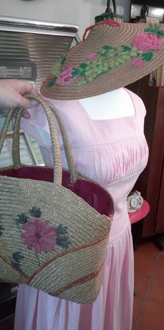 French trend Riveria 1950s pink gingham dress Brig