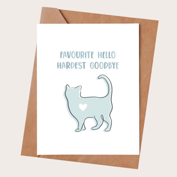 Pet condolence card for pet loss - Condolence gift for pet - Bereavement card for cat or for dog