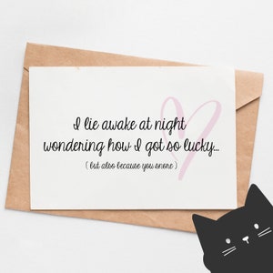 Lie awake at night because your snore - Funny birthday card for him / for her - Anniversary - Valentine's Day Card - Valentine's Day gift