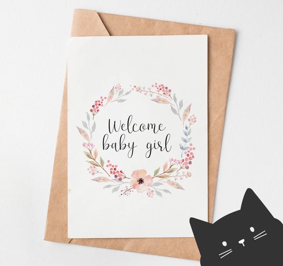 welcome baby girl announcements