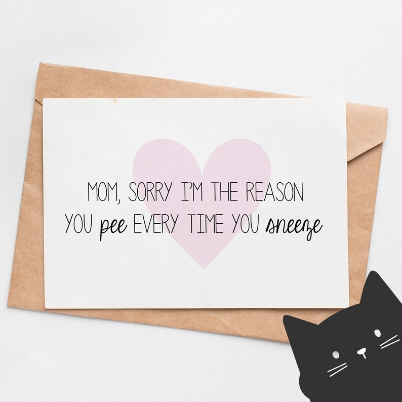 Funny mothers day card Funny birthday card for Mom Pee Etsy