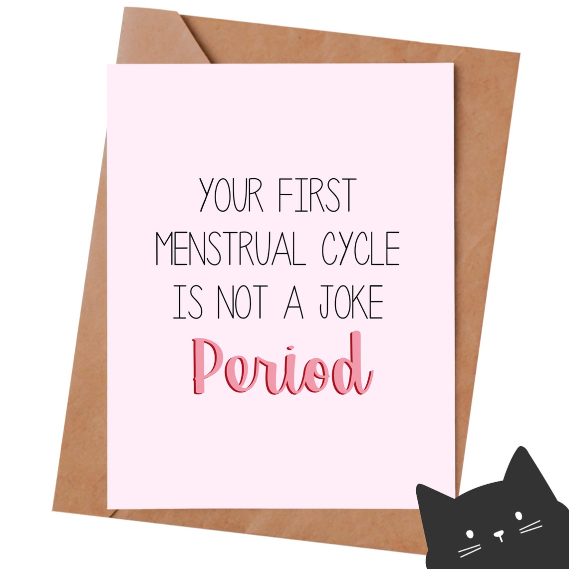 Funny card for first period Menstruation jokes First Etsy