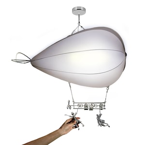 Hot air balloon lamp shade, hanging lighting, nursery pendant ceiling light
