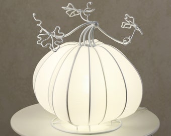 Table pumpkin lamp, Sconce lamp pumpkin light decor squash white lamp handmade pumpkin guard lighting pumpkin sculpture pumpkin art lamp