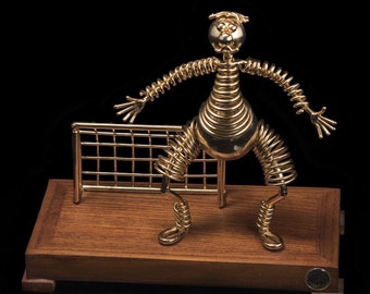 Handmade Goalkeeper Sculpture: Unique Soccer Player Gift